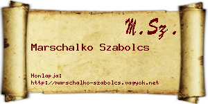Marschalko Szabolcs névjegykártya